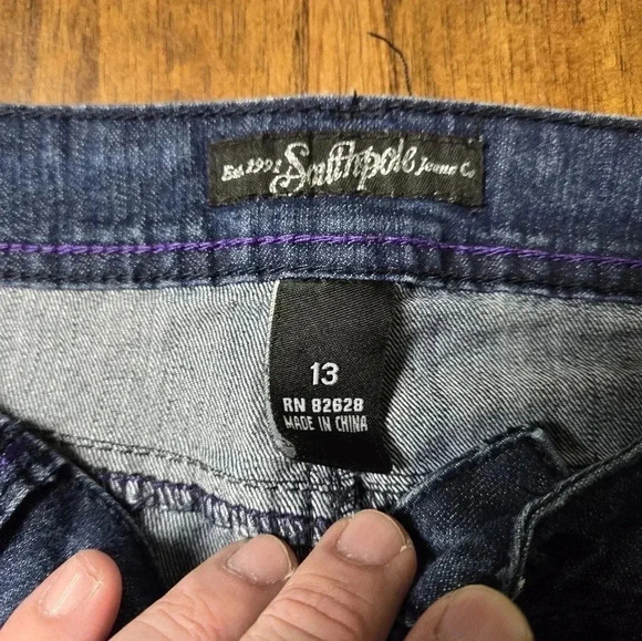 Vintage Y2K Southpole South Pole blue capri pants Women size 13 jean Capri grung - Picture 6 of 7